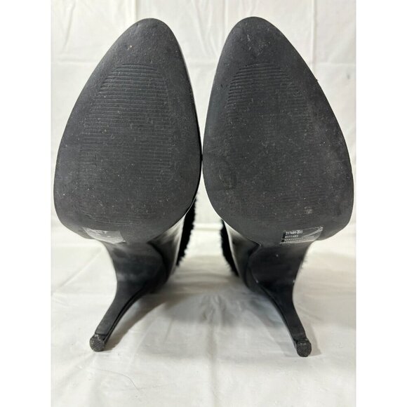 Colin Stuart For Victoria's Secret  Booties High Heels Suede Fur Buckle Size 9 B - Picture 6 of 13